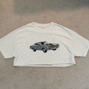 Brandy Melville John Galt racer wide cropped tee (ONE SIZE)